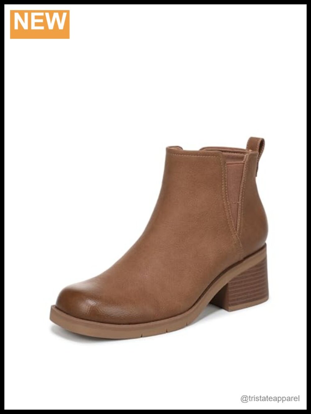 Faux Leather Ankle Boots with Block Heel and Side Zipper, Comfortable